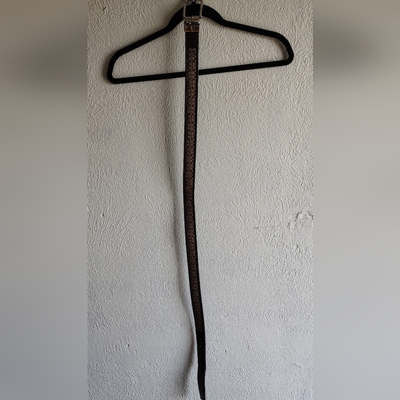 Coach Dark Brown Leather Belt with Signature Pattern - Picture 4 of 4